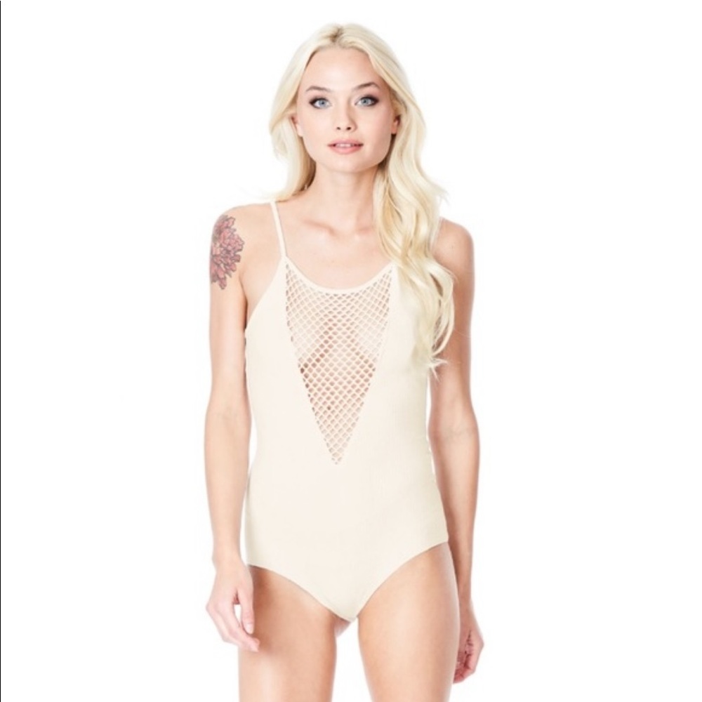 LF Emma & Sam Mesh V Neck Bodysuit
